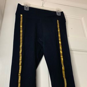 FABLETICS- Black and gold stripped Athletic performance Leggings
